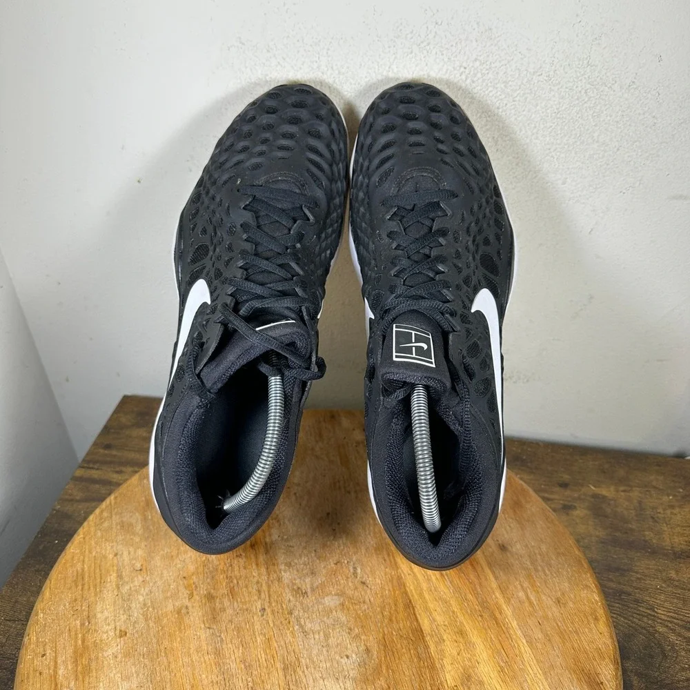 Nike Zoom Cage 3 HC Black White Shoes Mens 12.5 918193-010 Athletic Sneakers